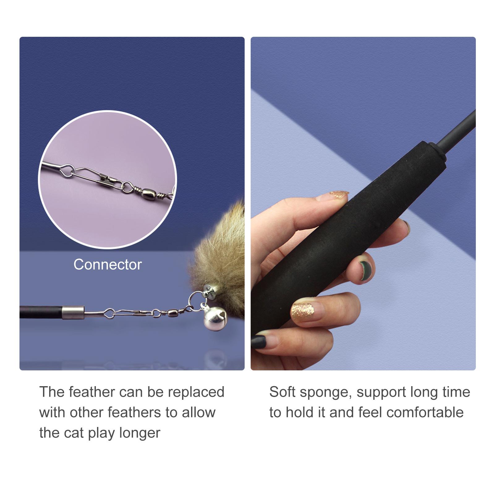 Đồ chơi lông vũ cho mèo tương tác có thê thu vào