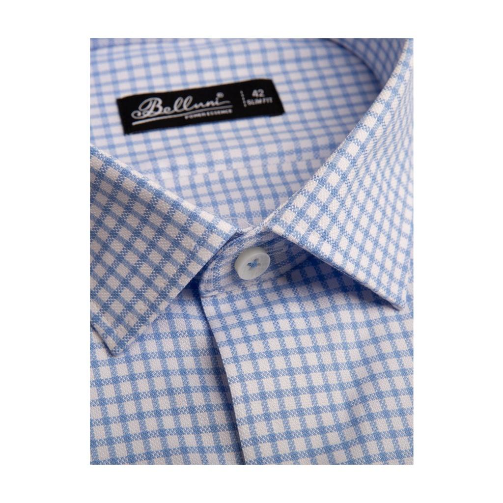 Áo sơ mi nam SlimFit tay dài BELLUNI chất Bamboo chống nhăn kẻ ô sang trọng - ADS.BPS.BE.156.B7