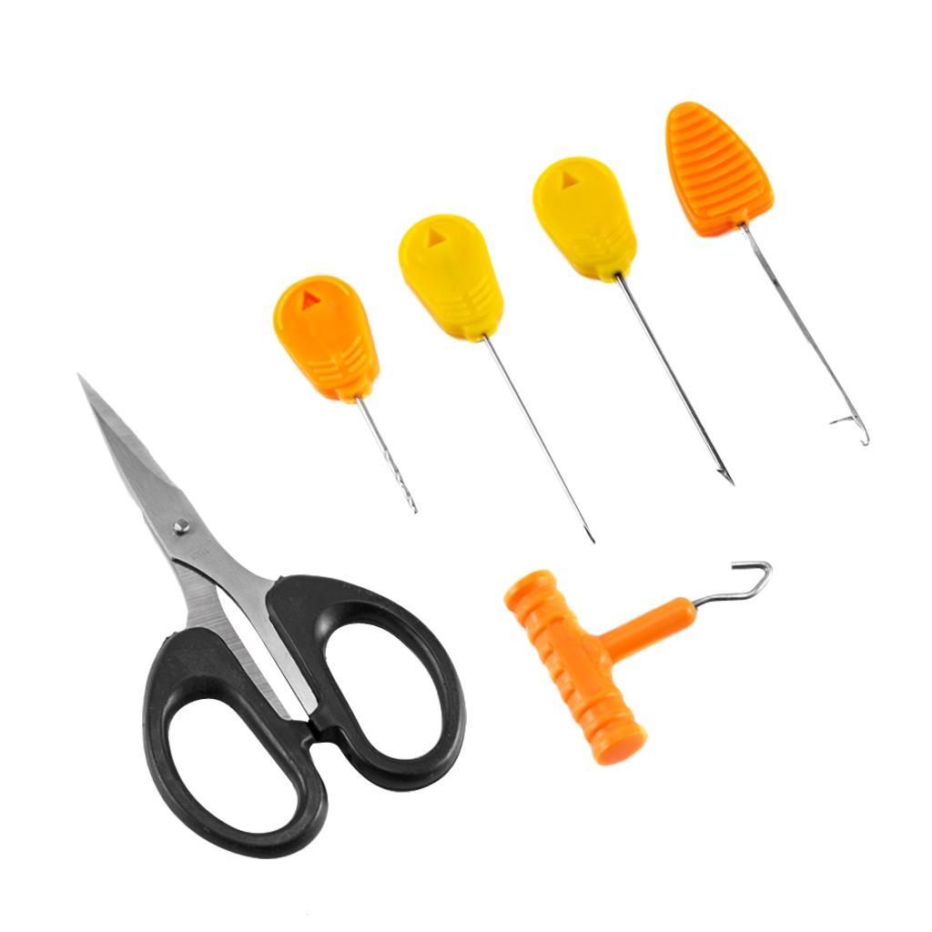 1 Set Multifunctional Stainless Steel Fishing Bait Needles Scissors Anti Slip Hook Knot Puller Baiting Rigging Tools