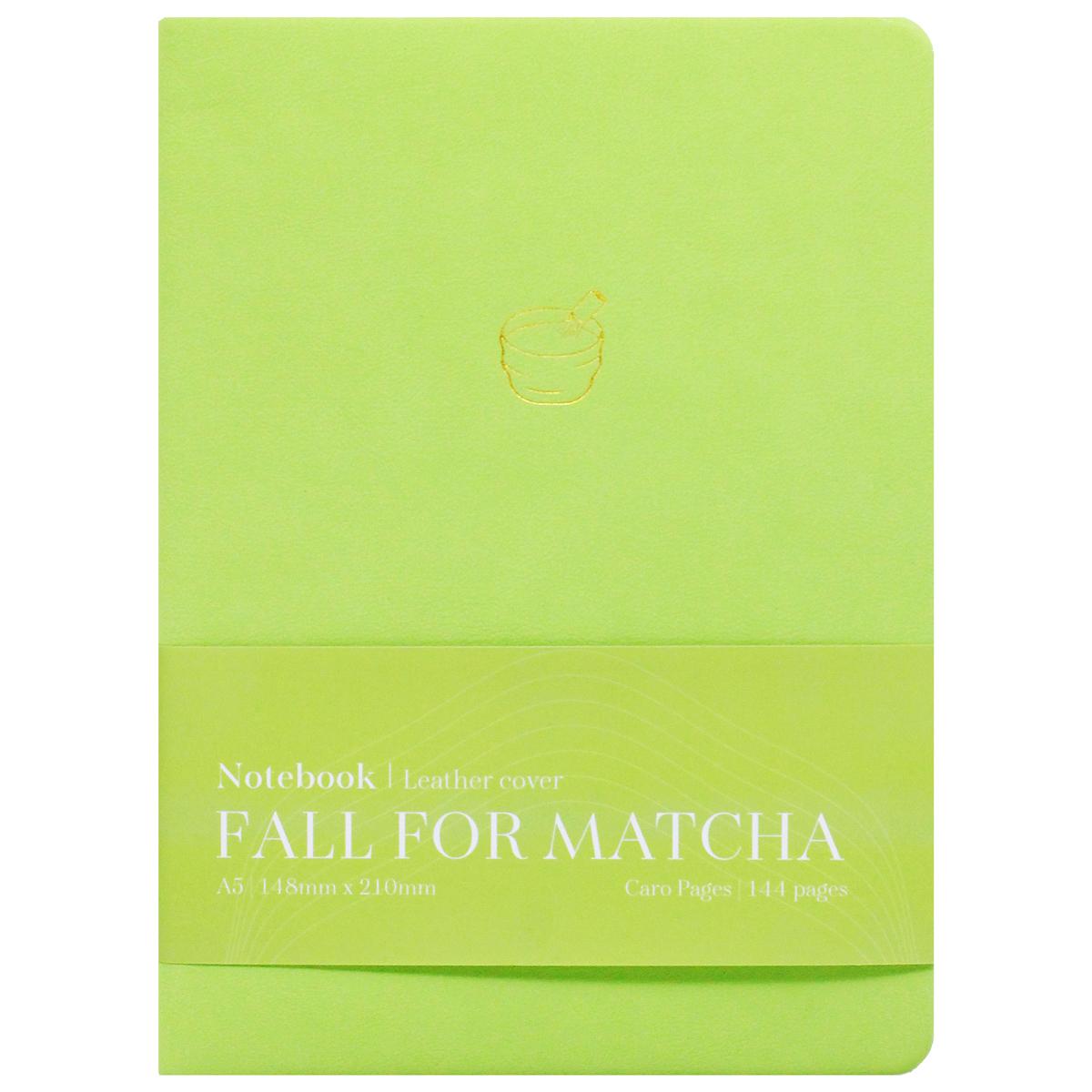 Sổ Bìa Da Mềm - Fall For Matcha A5 - Kẻ Caro - 144 Trang 100gsm - The Sun - Matcha Frappuccino