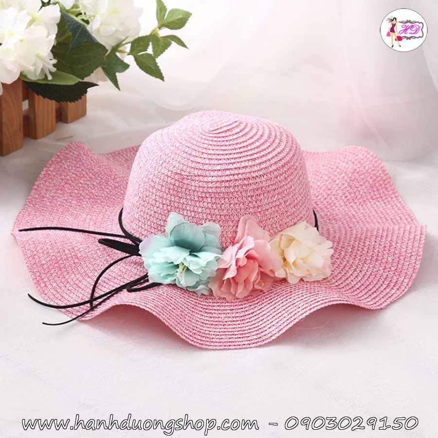 Mũ đi biển du lịch mẹ và bé vành gợn sóng HQC4127