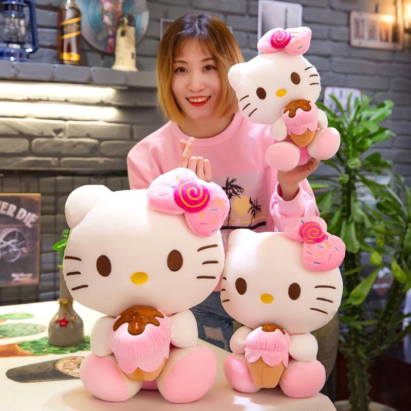 Gấu bông mèo Hello Kitty váy hồng kích thước 30-40-55cm