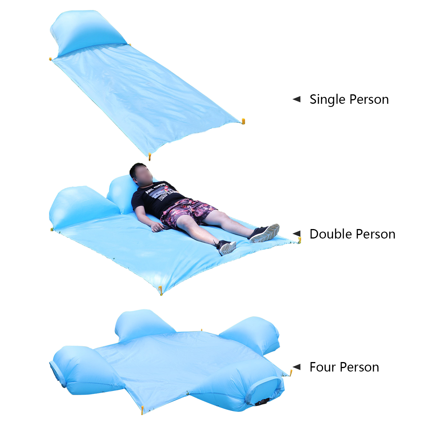 Thảm Dã Ngoại Bơm Hơi Chống Nước Có Gối Tựa Đầu Vải Oxford