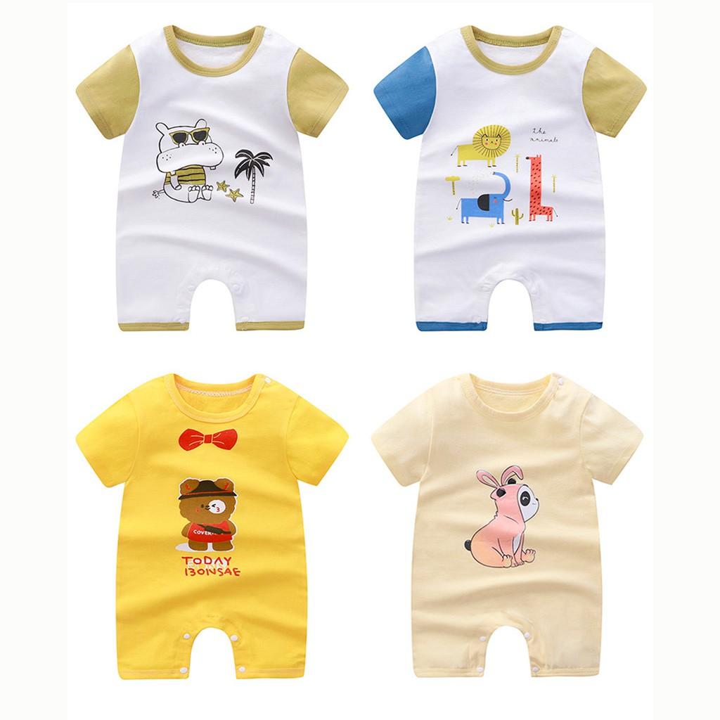 Body đùi cho bé trai gái sơ sinh Mẫu Mới bodysuit cho bé cộc tay mát mịn họa tiết đáng yêu từ 3-12kg - BDC20