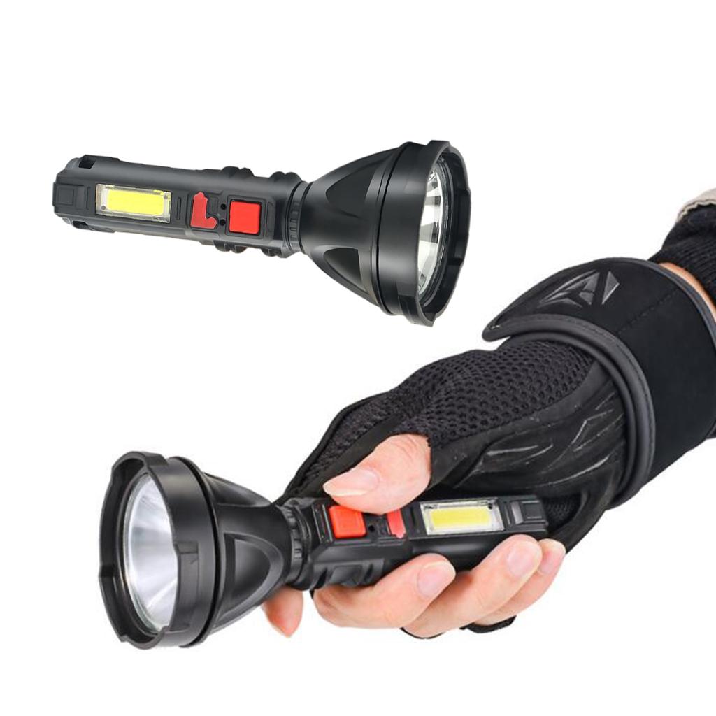Rechargeable LED Flashlight, 4 Light Modes, Waterproof, COB Side Light Flashlight for Emergency, Hiking, Home and More, USB Cable Included