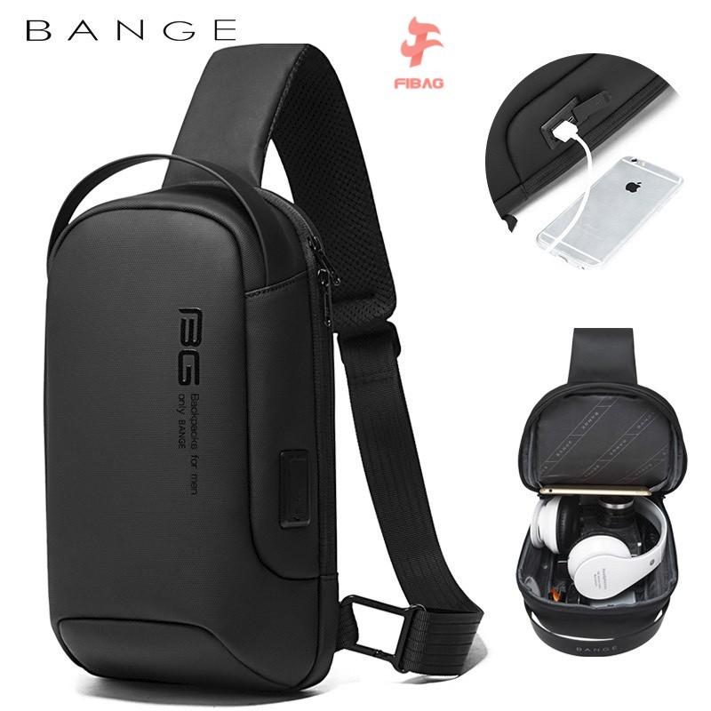 TÚI ĐEO CHÉO CỔNG SẠC USB NAM BANGE FI16 (CHEST BAG) Cao Cấp - Chống Thấm Nước - Chính Hãng