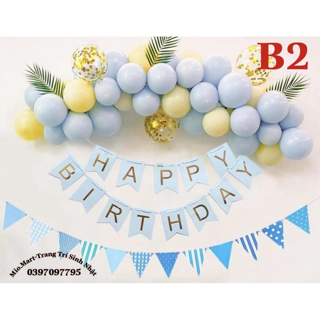 Combo Trang Trí Sinh Nhật Dễ Thương Dễ dàng Trang Trí Tại Nhà,Tặng Kèm Bơm,Băng Keo,Bóng Bay,Số Tuổi BB88