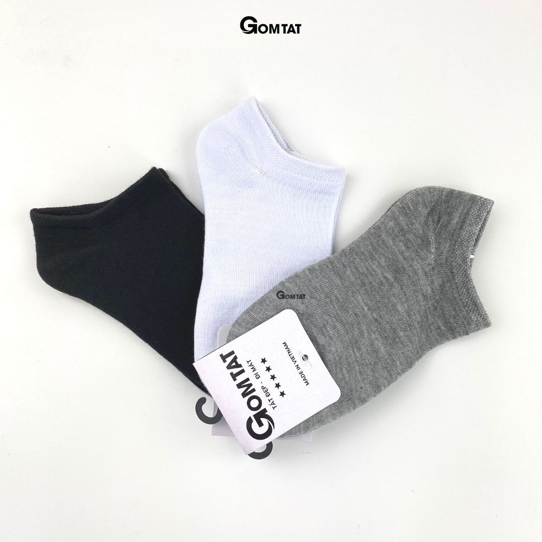 Tất Trơn Cổ Ngắn Nam Nữ GOMTAT, Vớ Cổ Ngắn Unisex Trơn Màu Vải Cotton Chuẩn Xuất Nhật - VOTRON-VNXK