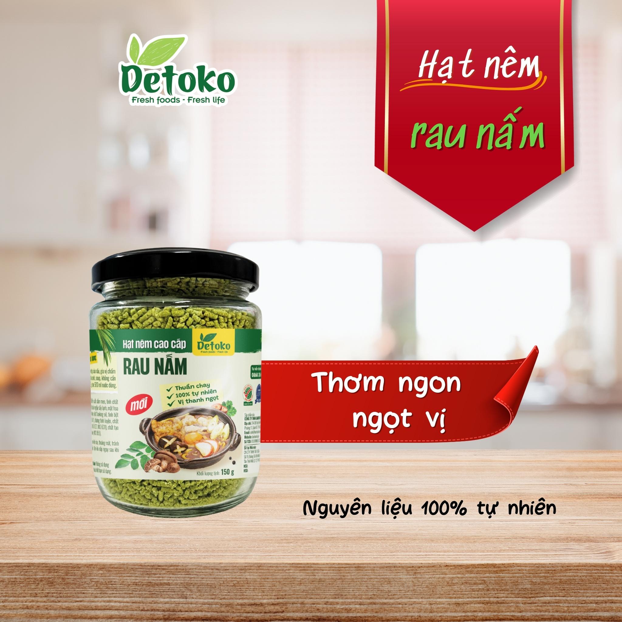 Hạt nêm rau nấm thuần chay 150g - Detoko