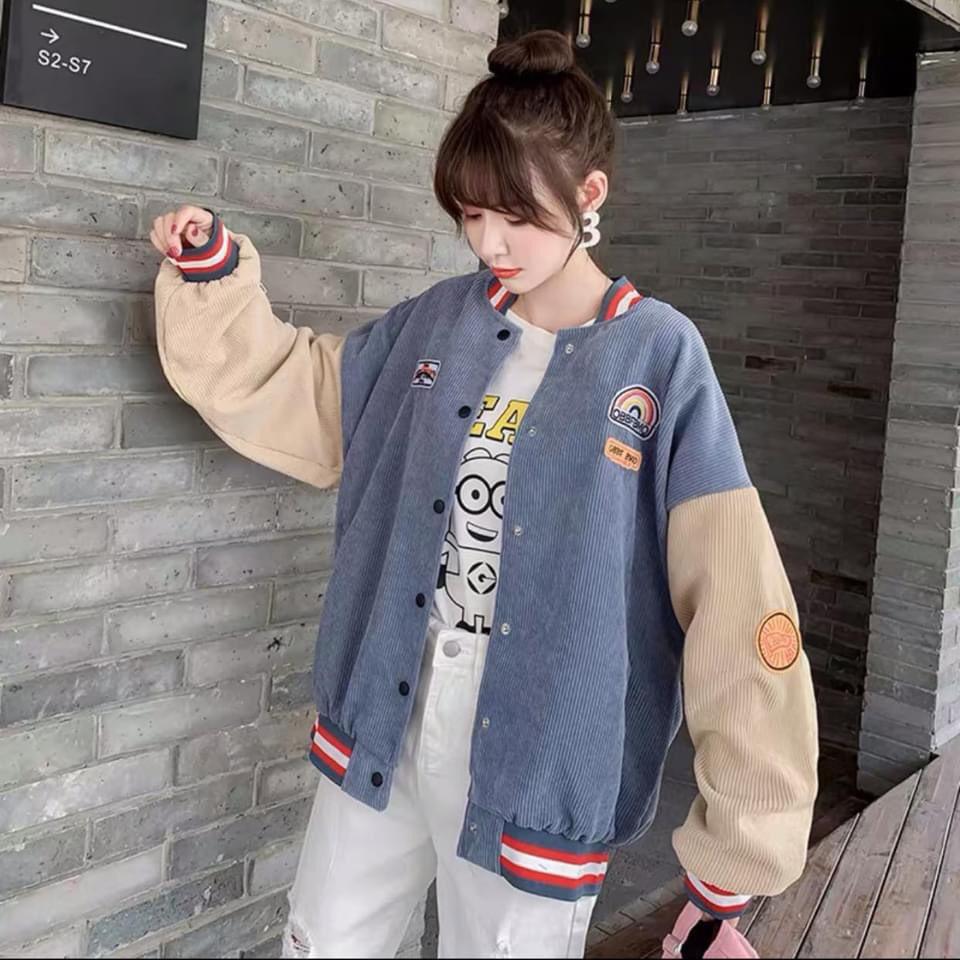 Áo Bomber Jacket DEEP END Nhiều Màu Khuy Bấm Dáng Rộng Unisex Thu Đông