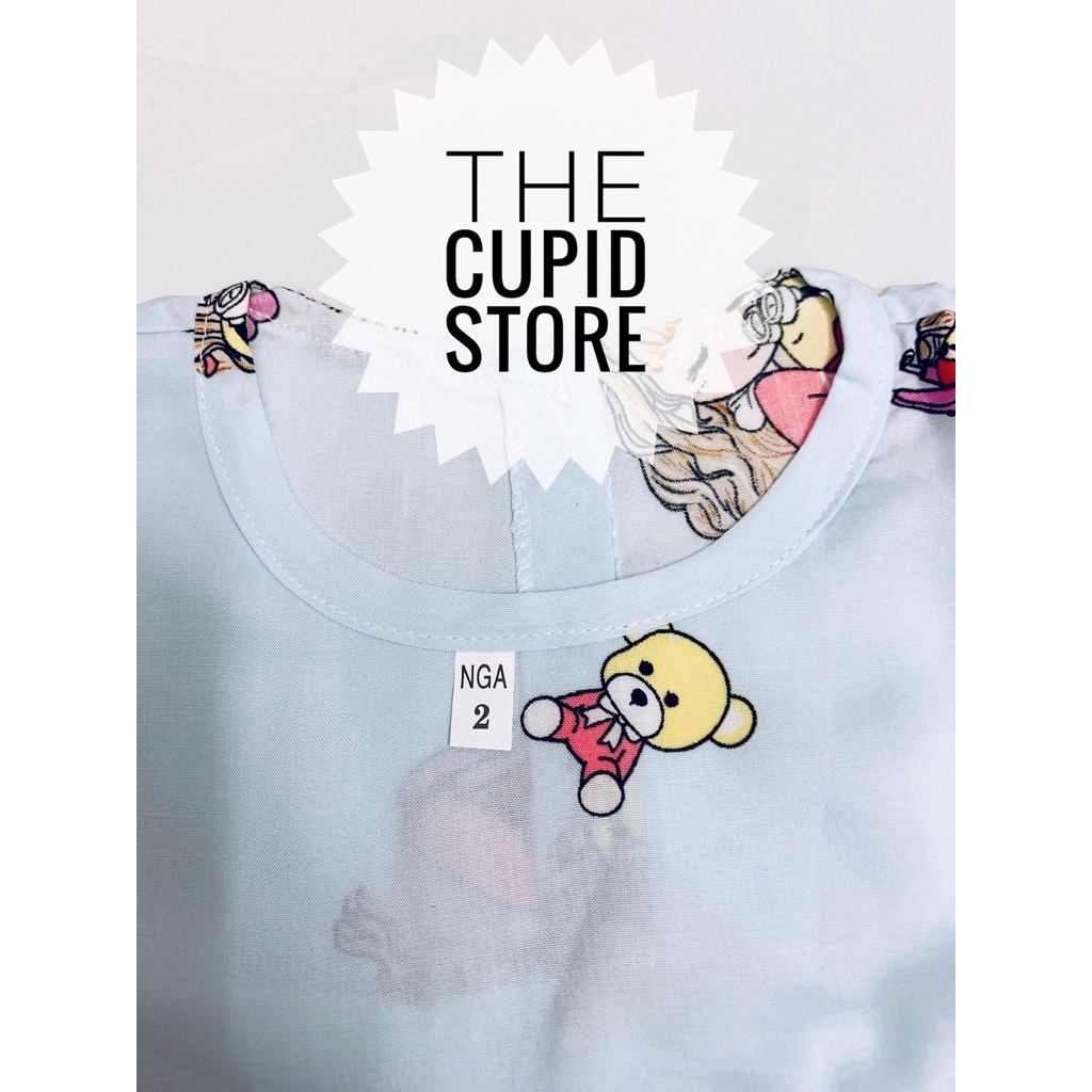 Đồ bộ chất liệu tole lanh 2 da loại 1 cho bé gái từ 7-10 kg - The Cupid Store