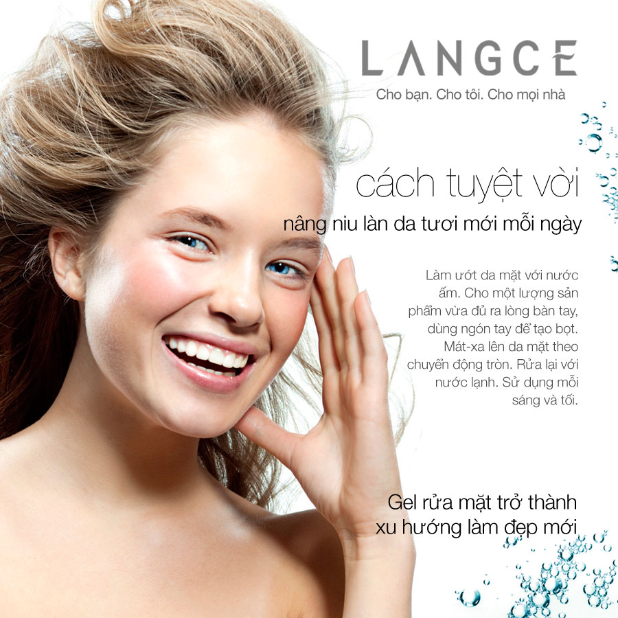 RỬA MẶT COLLAGEN TRẮNG DA GIỮ ẨM SỮA ONG CHÚA DẠNG GEL 100ml LANGCE