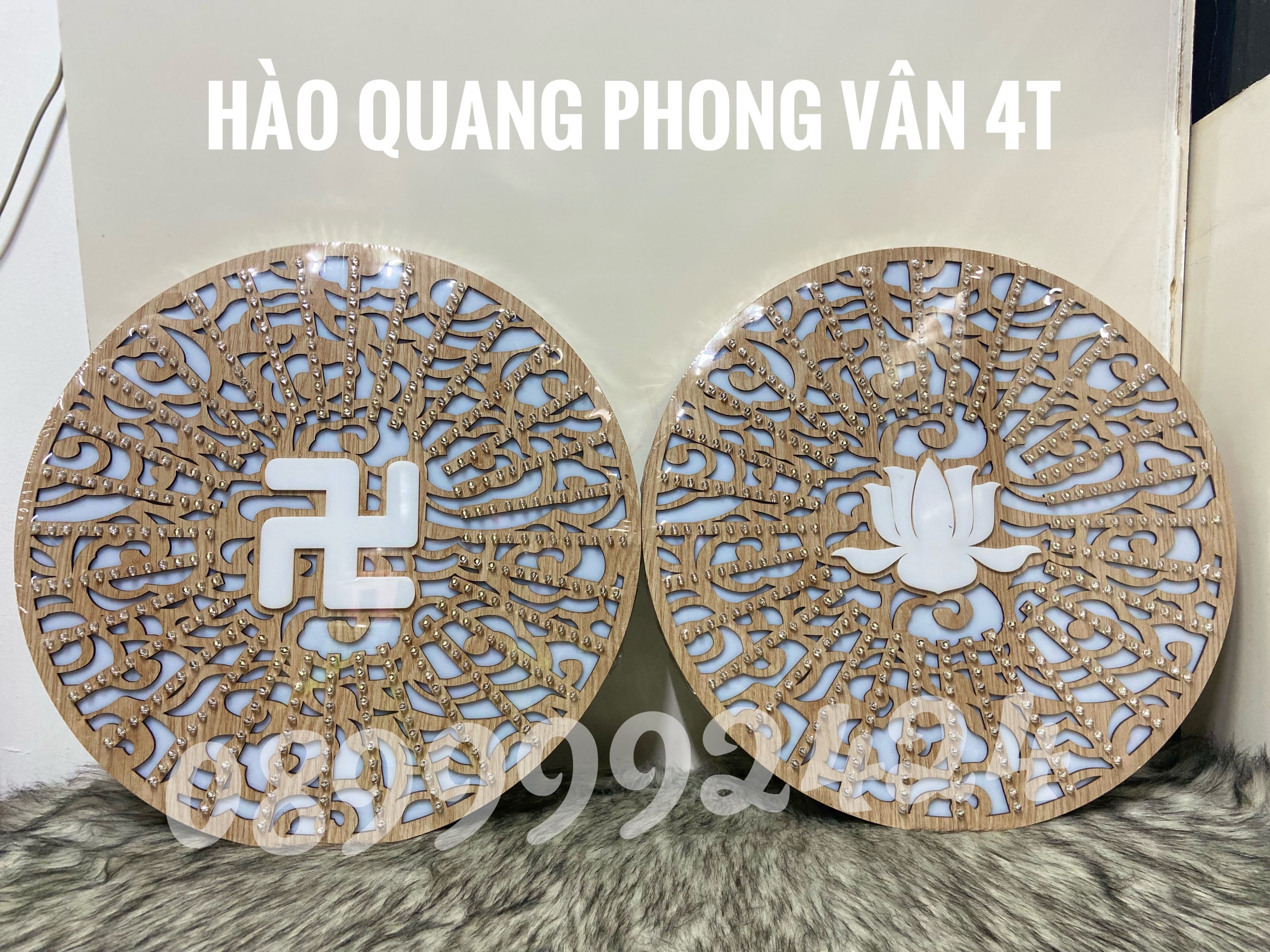 ĐÈN THỜ HÀO QUANG LED PHONG VÂN 40 CM