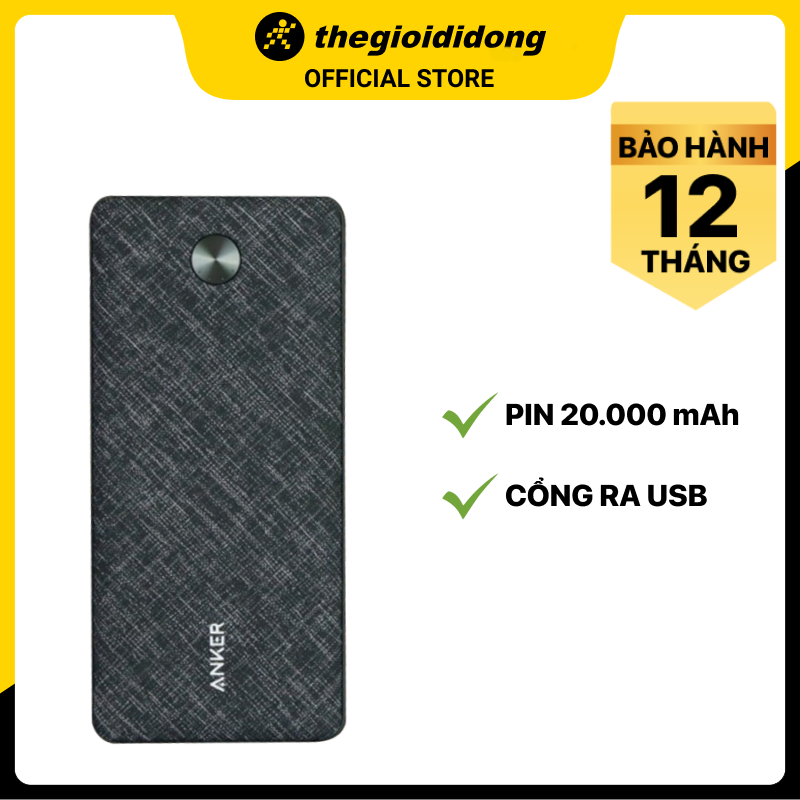 Pin sạc dự phòng Polymer 20.000 mAh Type C Anker PowerCore Metro Essential A1268 - Hàng chính hãng