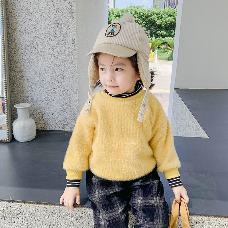 Bé Bé Trai Bé Gái Nón Mùa Đông Dày Plus Nhung Tai Ấm Cho Bé Sang Trọng Nón Lưỡi Trai Trẻ Em Beanies Cho 1-6y Trẻ Em Mũ Lưỡi Trai