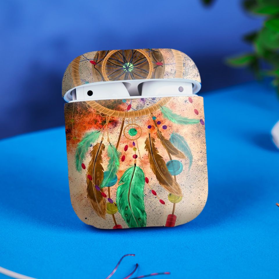 Miếng dán skin chống bẩn cho tai nghe AirPods in hình Dream Catcher - atk377 (bản không dây 1 và 2)