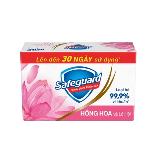 Combo 3 xà phòng Safeguard Hồng hoa &amp; Lô Hội (Hoa Hồng) (115gx3)X24(5.24)