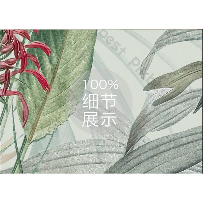 Tranh dán tường Vẹt Bắc Âu trên cành kim ngân hoa, Tranh dán tường 3d hiện đại MS1239282