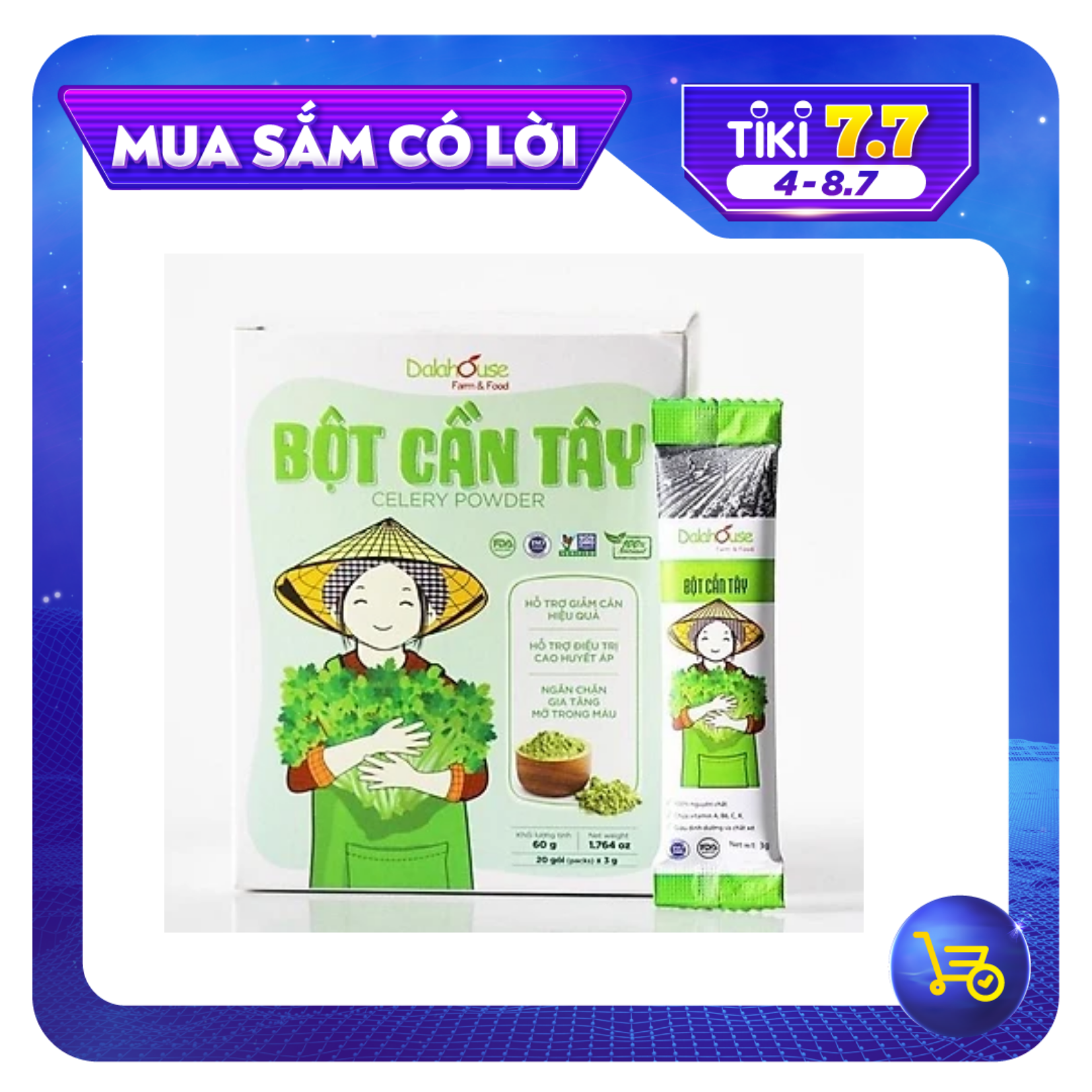 Bột cần tây sấy lạnh nguyên chất Dalahouse 60gr công nghệ sấy lạnh tiêu chuẩn Châu Âu