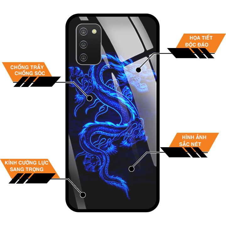 Ốp Lưng Kính Cường Lực Cho Điện Thoại SAMSUNG GALAXY A02S - 0270 DRADON02 - Hàng Chính Hãng
