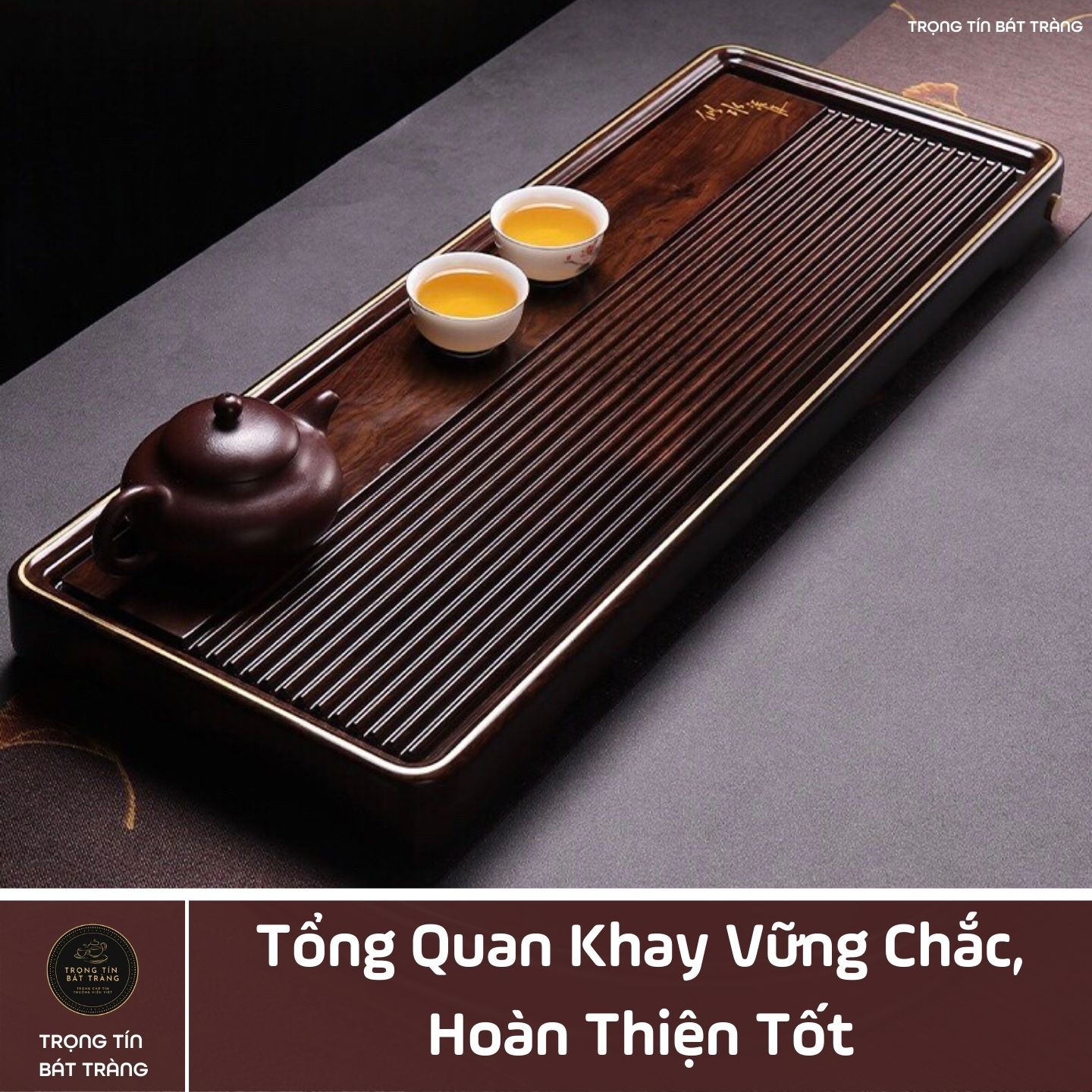 KT 42 Khay Trà Tre Cao Cấp Chữ Nhật Nhỏ