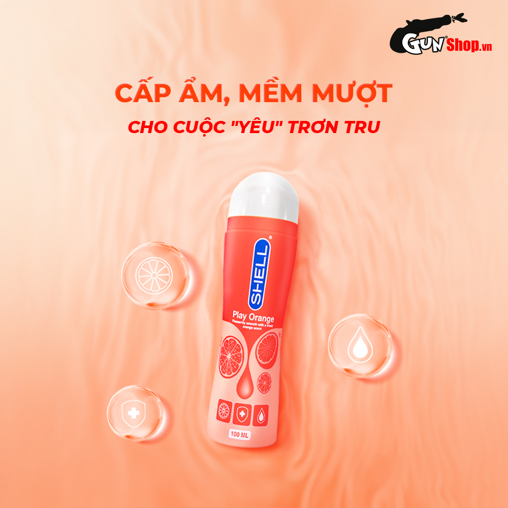 Gel bôi trơn hương cam Shell Play Orange - Chai 100ml