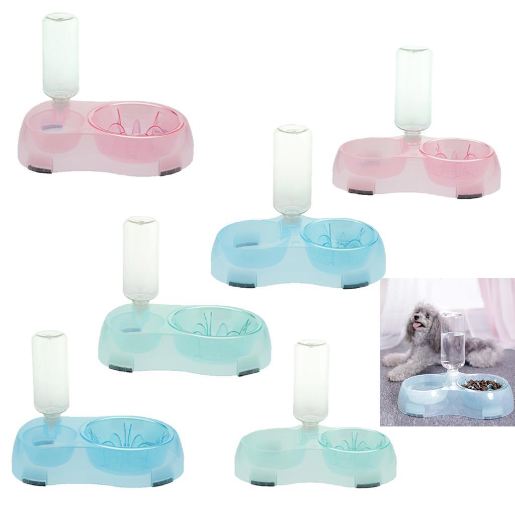 Pet Food Water Feeder Pet Automatic Waterer Dog Cat Water Food Bowl Blue S