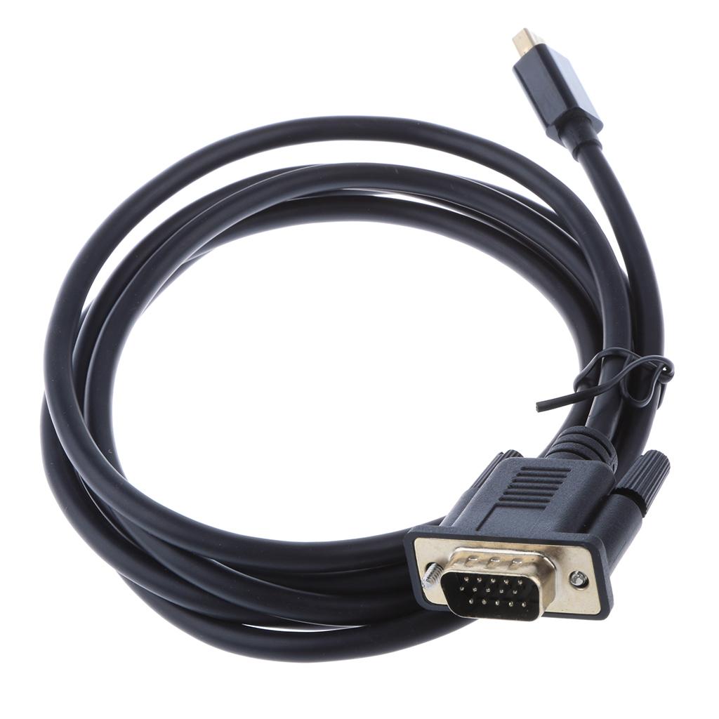 1.8M Mini DisplayPort DP To VGA Male Adapter TV AV Cable For Macbook Air Pro