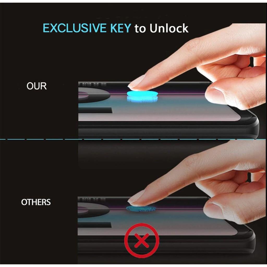 Kính cường lực S10, S10+ cảm biến vân tay full keo nước công nghệ UV chính hãng LITO đảm bảo dùng được cảm biến siêu âm