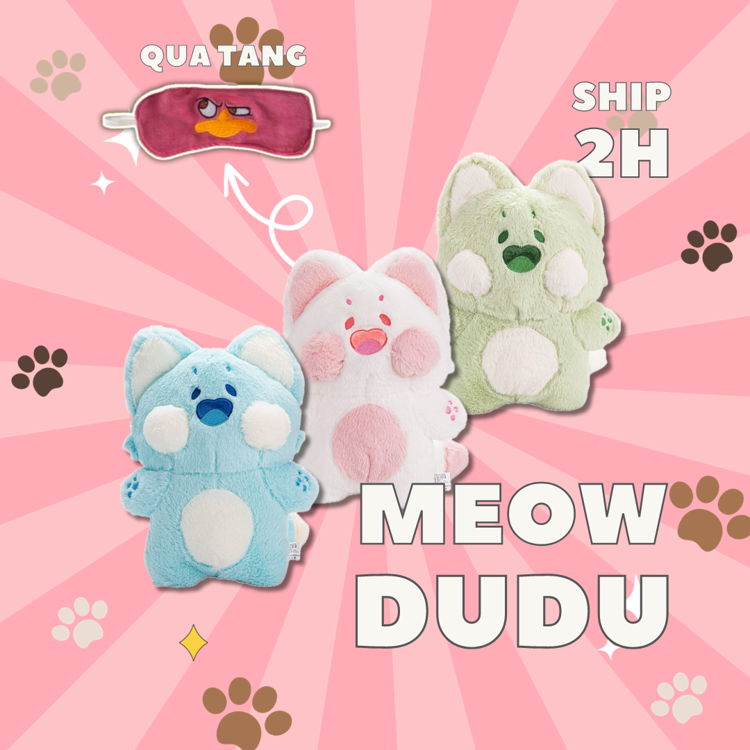 Thú nhồi bông du du meow cao cấp - Size 40cm - Quà tặng gấu bông mèo đáng yêu - Gối ôm mèo du du dễ thương cho bé