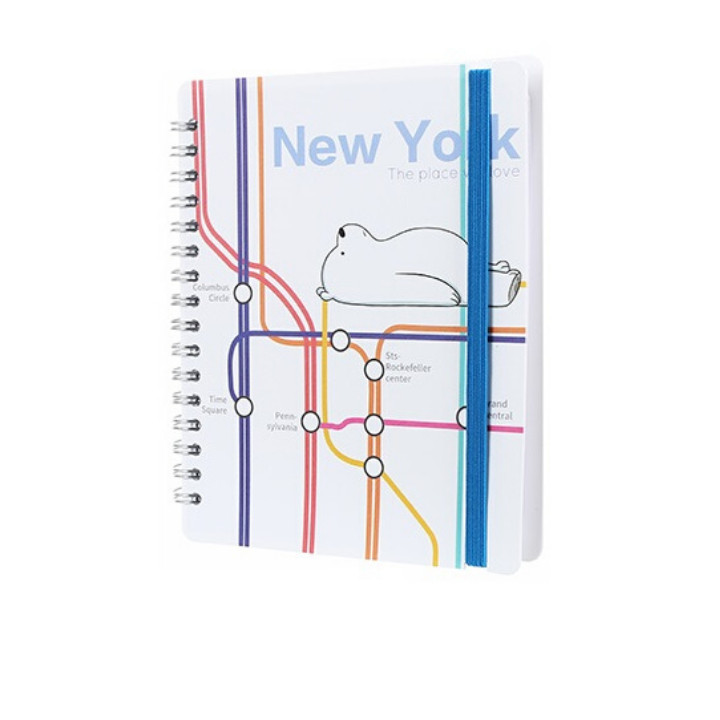 Sổ tay ghi chép Miniso hình gấu trúc We Bare Bears Wirebound Book - Hàng chính hãng