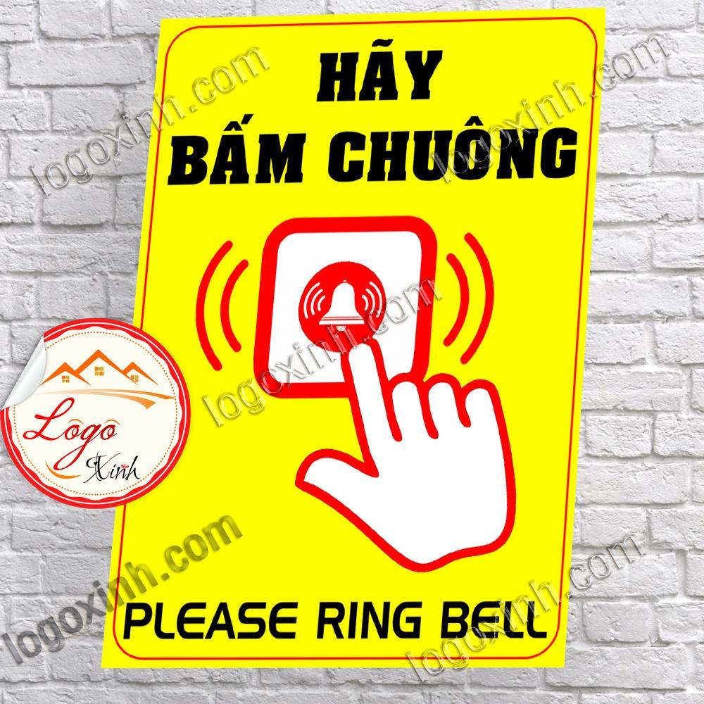 LOGO TEM STICKER HÃY BẤM CHUÔNG, VUI LÒNG BẤM CHUÔNG - PLEASE RING THE BELL