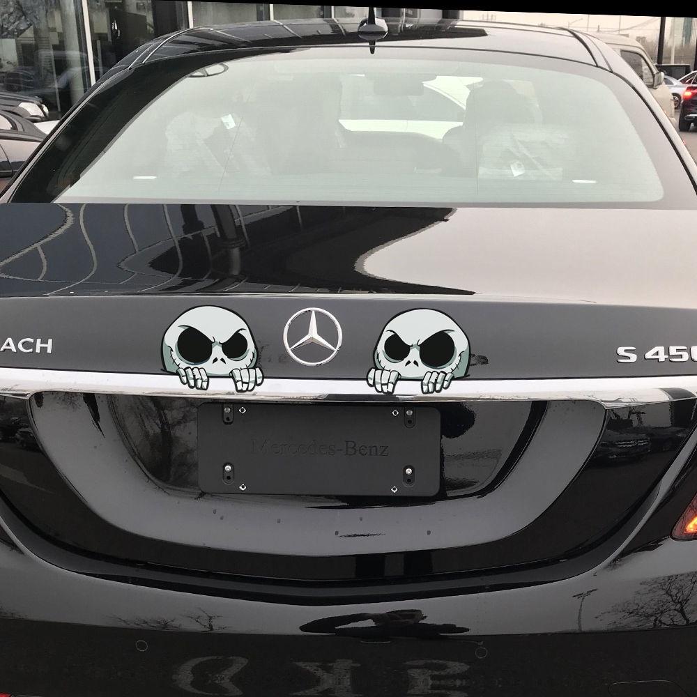 Phiên bản Q hộp sọ Nhãn dán ô tô Hình dán trang trí dễ thương Decal xe máy