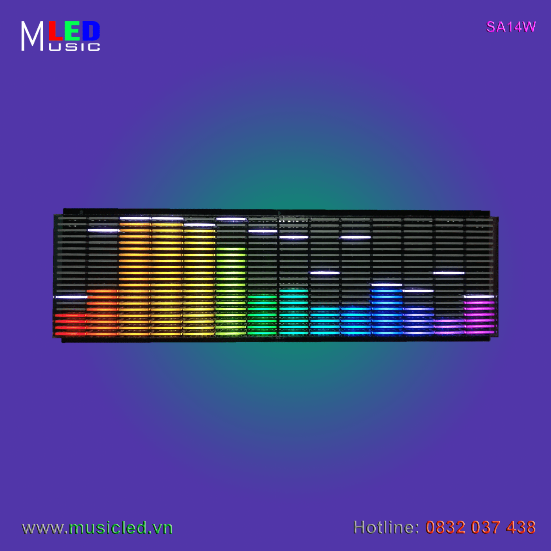 Dàn đèn Music LED nháy theo tần số nhạc 14 cột treo tường