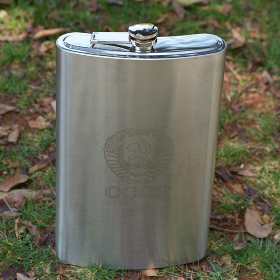 Bình INOX Đựng Rượu CCCP Truyền Thống 3.5L | Tặng Kèm Gáo Dừa Múc Rượu và Bao Da