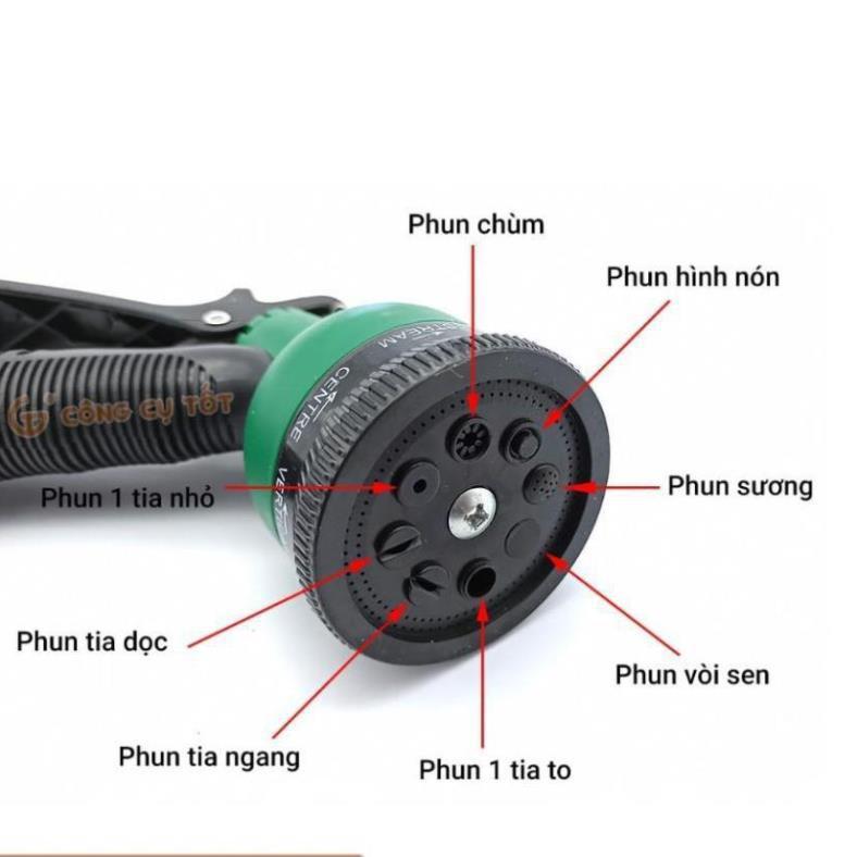 Vòi xịt rửa xe,Vòi phun nước tưới cây tăng áp thông minh 8 chế độ 815621