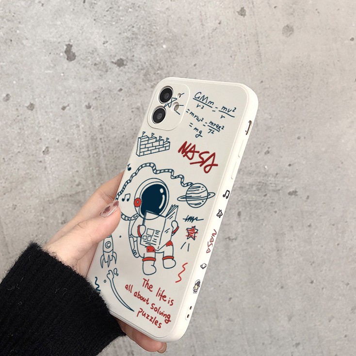 Ốp Lưng Cạnh Vuông Nasa Kem Dành Cho iPhone 6 / 6 Plus / 7 / 7 Plus / 8 / 8 Plus / X / Xs / Xs Max / 11 / 11 Pro / 11 Pro Max / 12 / 12 Pro / 12 Pro Max
