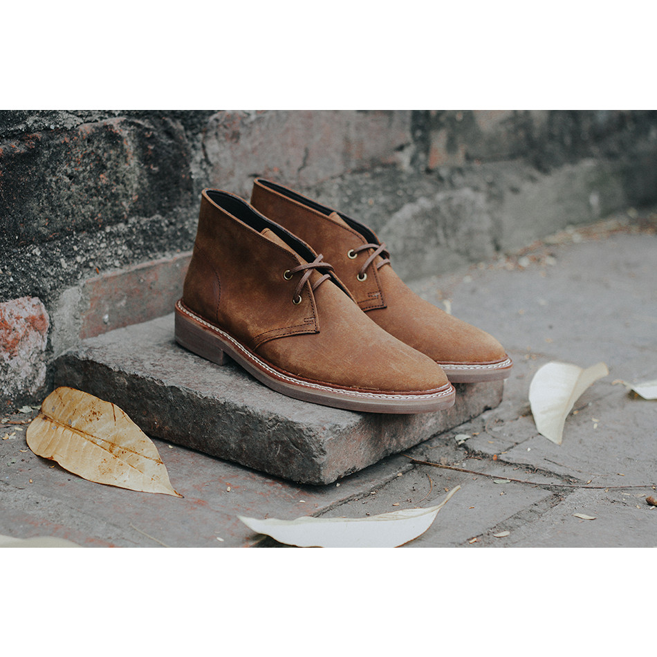 Giày cao cổ nam dà bò sáp Steed Chukka boots