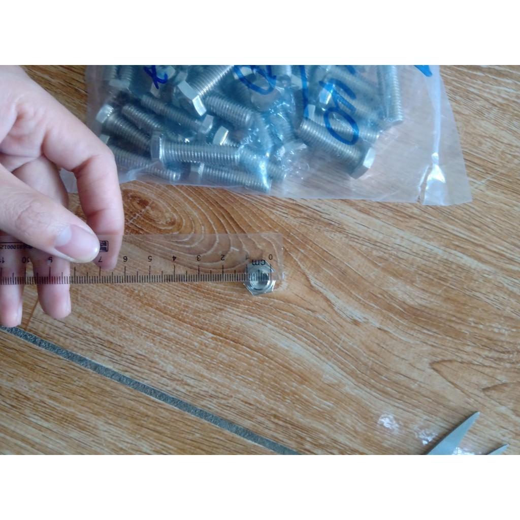 Bulong inox 201 M10 ren suốt Combo 50 Chiếc