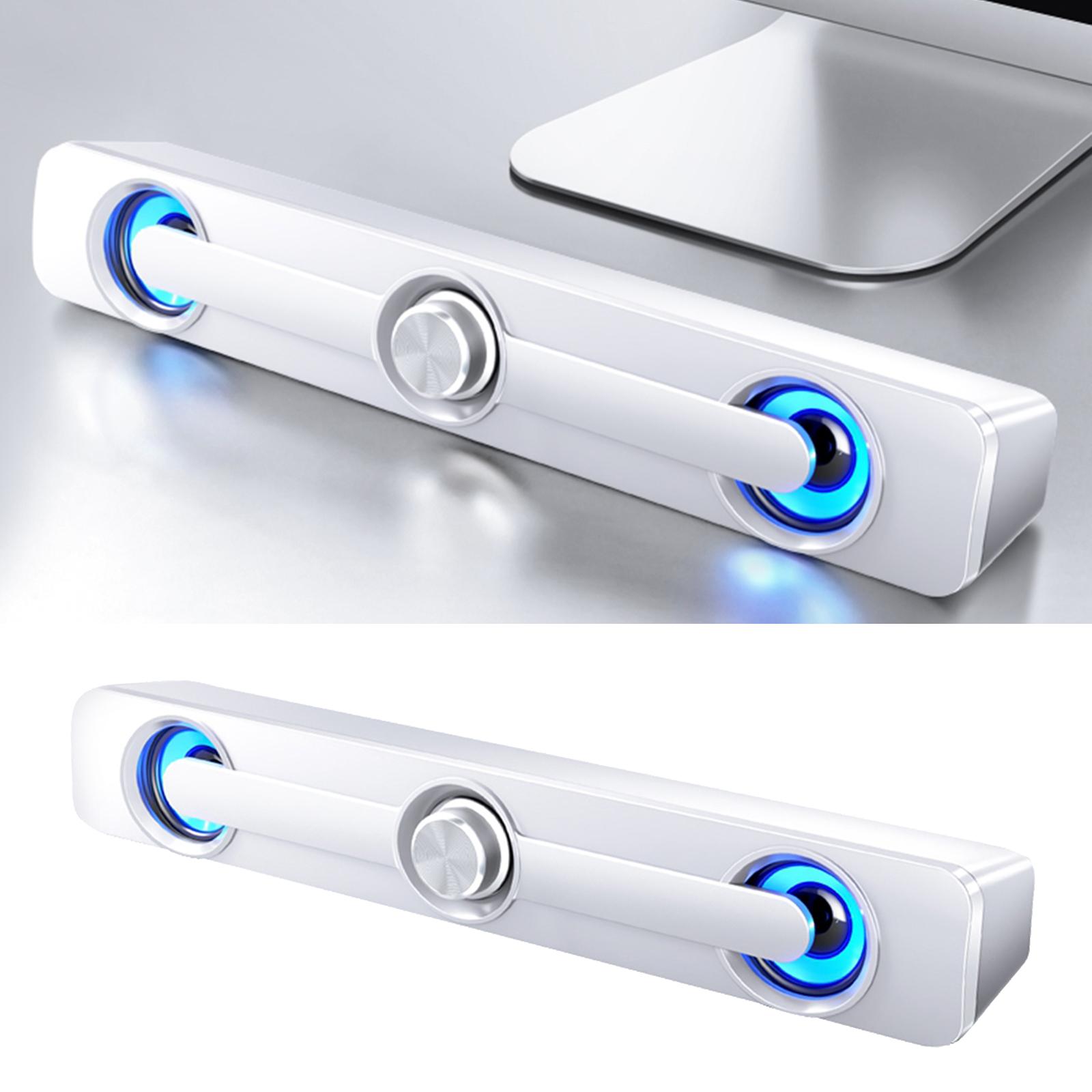 Computer Speakers, Wired Computer Sound Bar, Stereo USB Powered Mini Soundbar Speaker for PC Tablets Desktop Cellphone Laptop