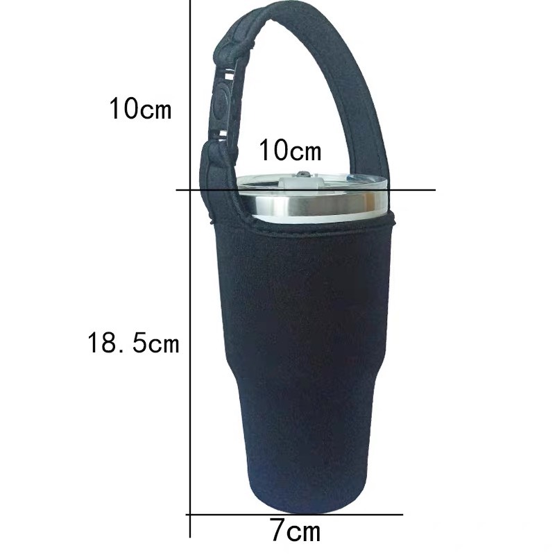 Túi vải đựng ly giữ nhiệt có quai xách 900ML màu trơn