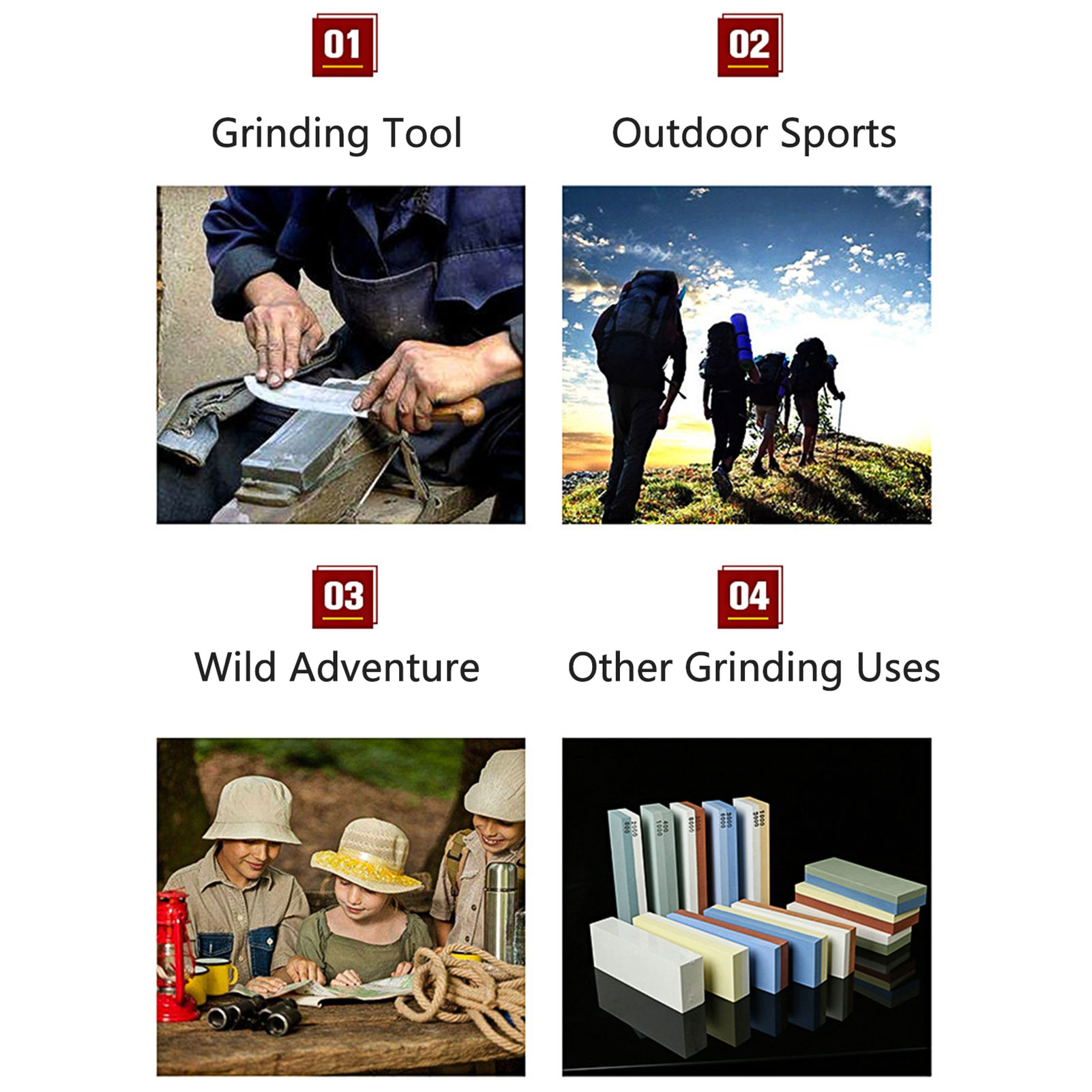 Bộ đá mài hai mặt 400/1000 3000/8000 Grit