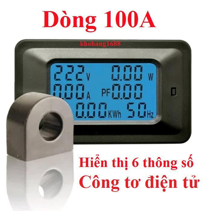 Thiết bị đo công suất 100A công tơ đồng hồ điện tử