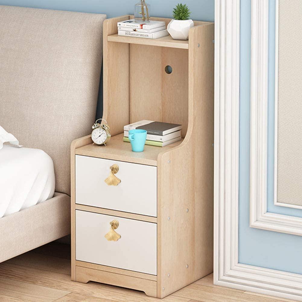 2 Chiếc Tay Cầm Núm Vàng Thả Mặt Dây Kéo Tay Cầm Thời Trang Hình Lá Bạch Quả Tủ Áo Núm