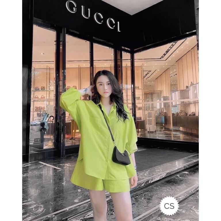 Set áo sơ mi quần short phong cách