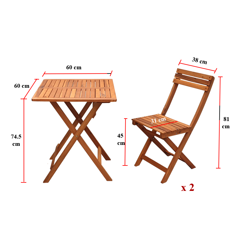 Bộ Bàn 4 ghế gỗ chân xếp loại lớn
