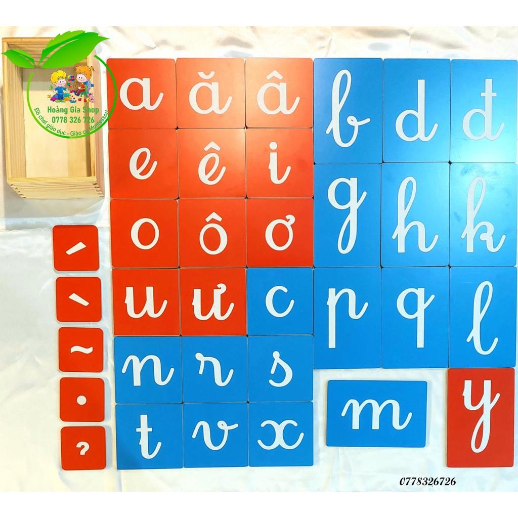 Hộp 29 Chữ cái nhám Tiếng Việt in thường nét viết (Sandpaper Letters)