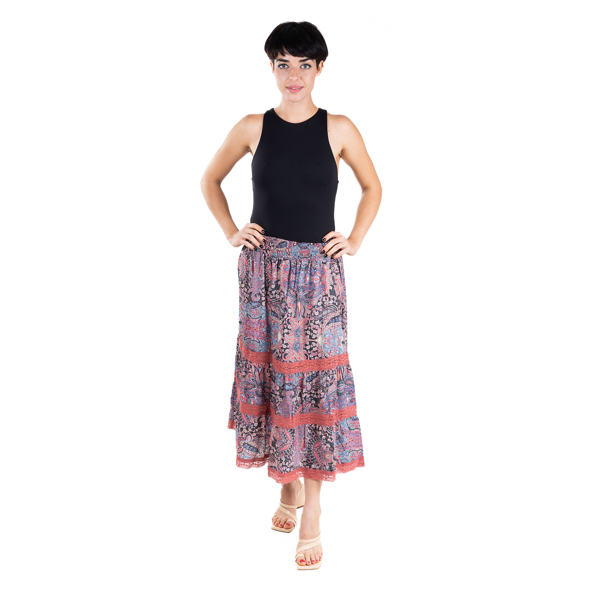 Chân Váy Midi Boho Isla Bonita IB29073-PR