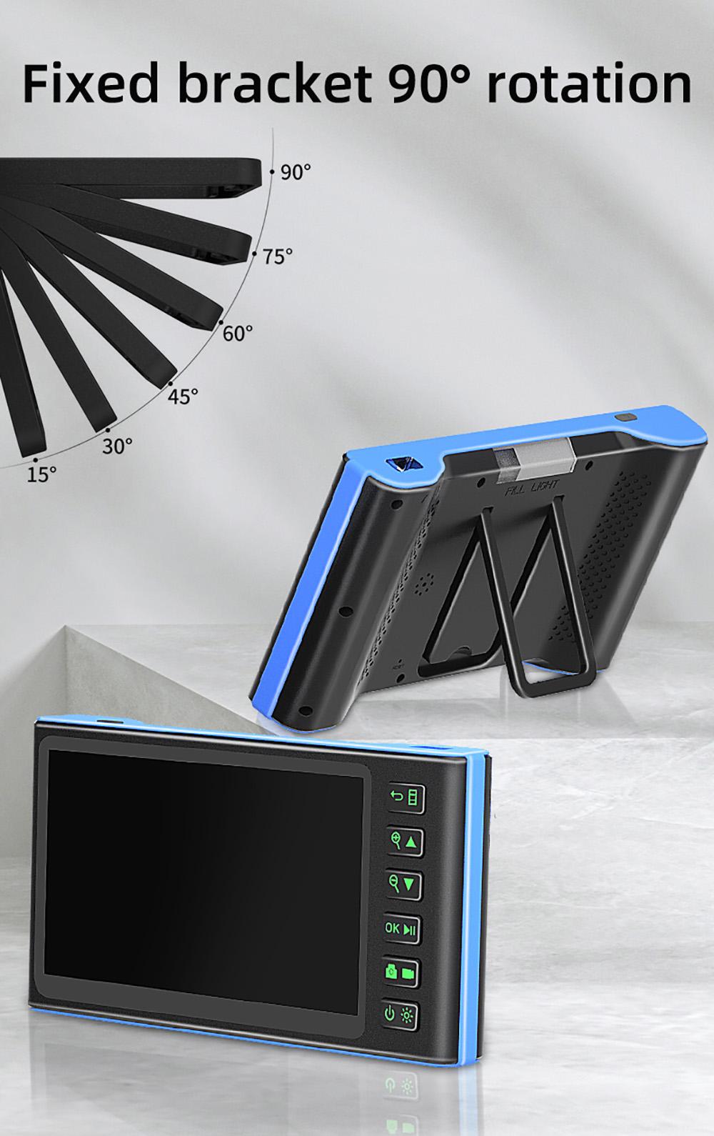 Triple Camera Endoscope with 7-inch IPS Color Screen Borescope with 8 LED Lights 1080P Photos Videos Snake Camera IP67 Waterproof 2 Million Pixels Inspection Camera with TF Card Slot