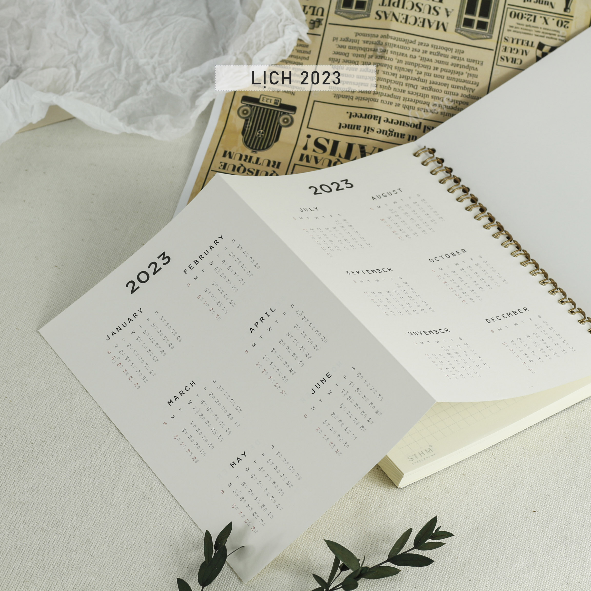 Sổ mẫu độc quyền -  Gồm 35 mẫu - Vintage - Sổ lò xo A5 - STHM Stationery